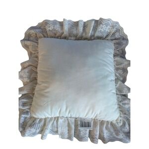 Vintage‎ Shabby Chic Pillow Square Lace Trimmed Decorative Accent Throw Pillow